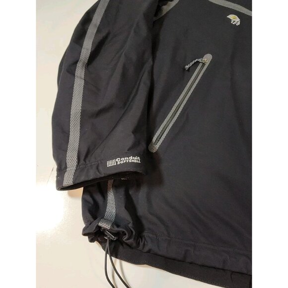 Mountain Hardware Men’s XXL Wind Breaker Conduit Soft Shell Black Full Zip - Picture 2 of 10